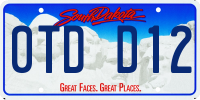 SD license plate 0TDD12