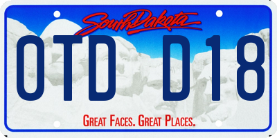 SD license plate 0TDD18
