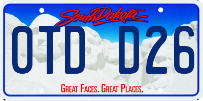 SD license plate 0TDD26