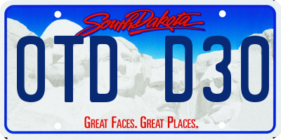 SD license plate 0TDD30