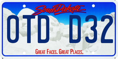 SD license plate 0TDD32