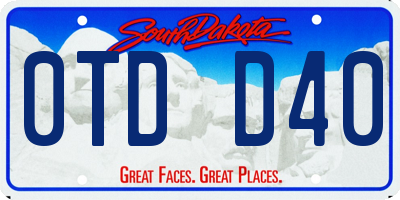 SD license plate 0TDD40