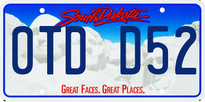 SD license plate 0TDD52