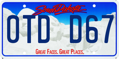 SD license plate 0TDD67
