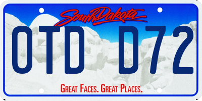 SD license plate 0TDD72
