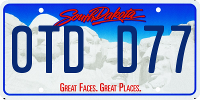 SD license plate 0TDD77