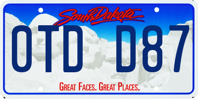 SD license plate 0TDD87