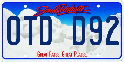 SD license plate 0TDD92
