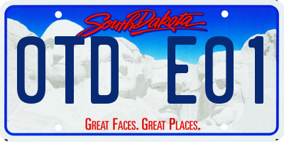 SD license plate 0TDE01