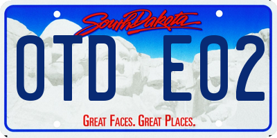 SD license plate 0TDE02