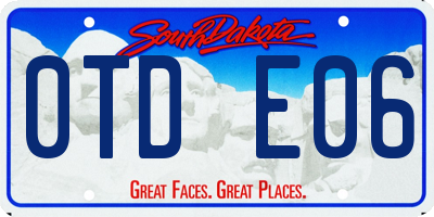SD license plate 0TDE06