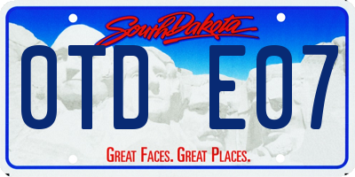 SD license plate 0TDE07