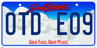 SD license plate 0TDE09
