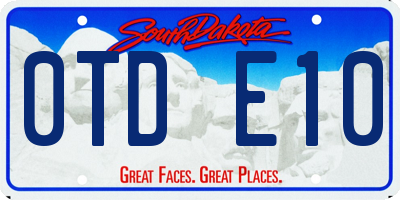 SD license plate 0TDE10