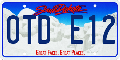 SD license plate 0TDE12