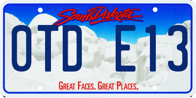 SD license plate 0TDE13