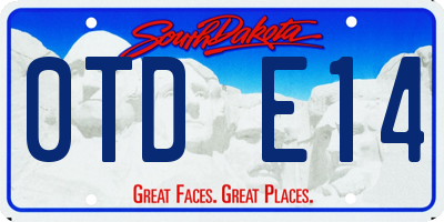SD license plate 0TDE14