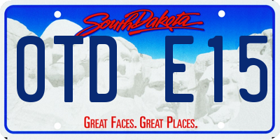 SD license plate 0TDE15