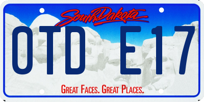 SD license plate 0TDE17