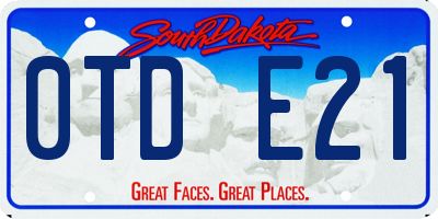 SD license plate 0TDE21