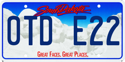 SD license plate 0TDE22