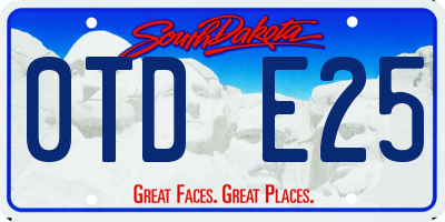 SD license plate 0TDE25