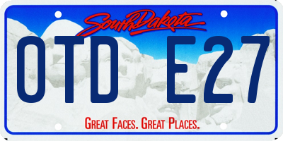 SD license plate 0TDE27