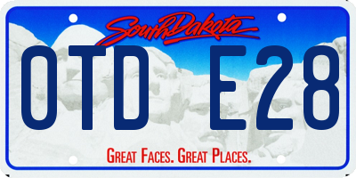 SD license plate 0TDE28