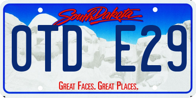 SD license plate 0TDE29