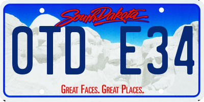 SD license plate 0TDE34