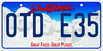 SD license plate 0TDE35