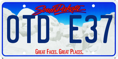 SD license plate 0TDE37