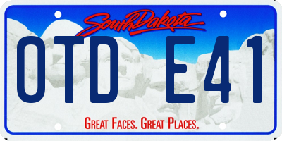 SD license plate 0TDE41
