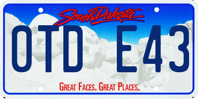 SD license plate 0TDE43