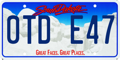 SD license plate 0TDE47