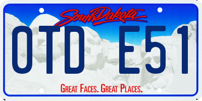 SD license plate 0TDE51