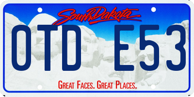 SD license plate 0TDE53