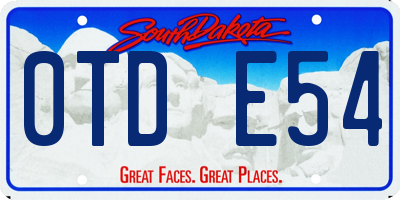 SD license plate 0TDE54