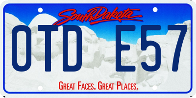 SD license plate 0TDE57