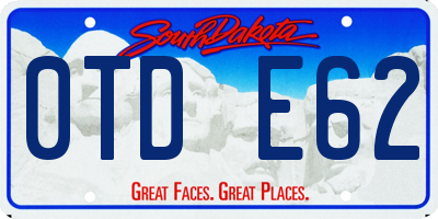 SD license plate 0TDE62