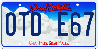 SD license plate 0TDE67