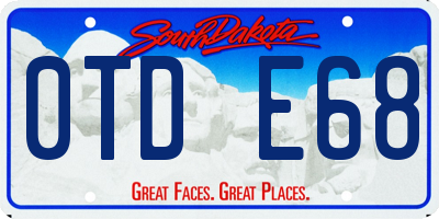 SD license plate 0TDE68