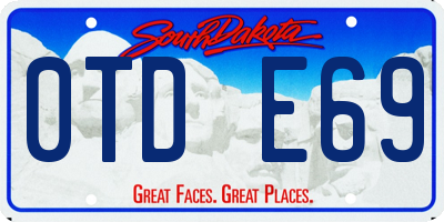 SD license plate 0TDE69
