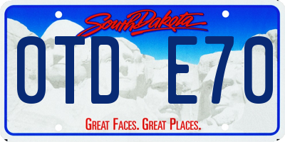 SD license plate 0TDE70