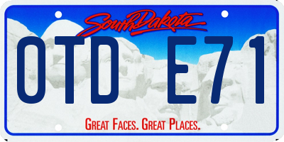 SD license plate 0TDE71