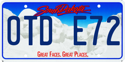 SD license plate 0TDE72