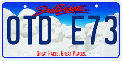SD license plate 0TDE73