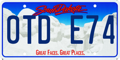 SD license plate 0TDE74