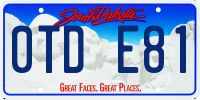 SD license plate 0TDE81