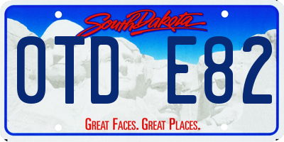 SD license plate 0TDE82
